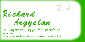 richard argyelan business card